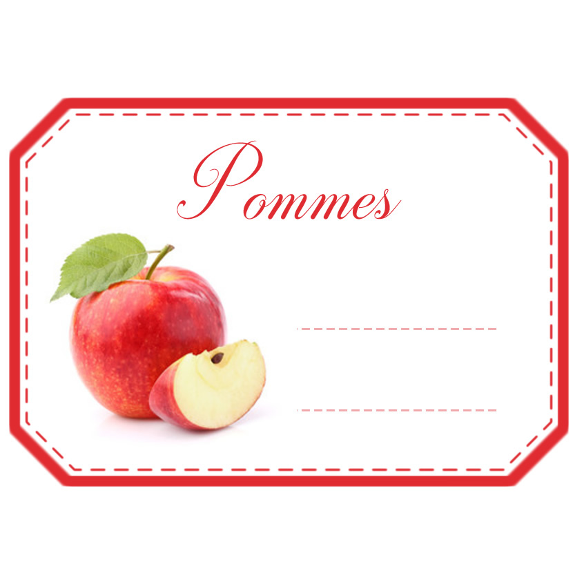  tiquettes Confiture Pomme X10 Mon Bio Jardin