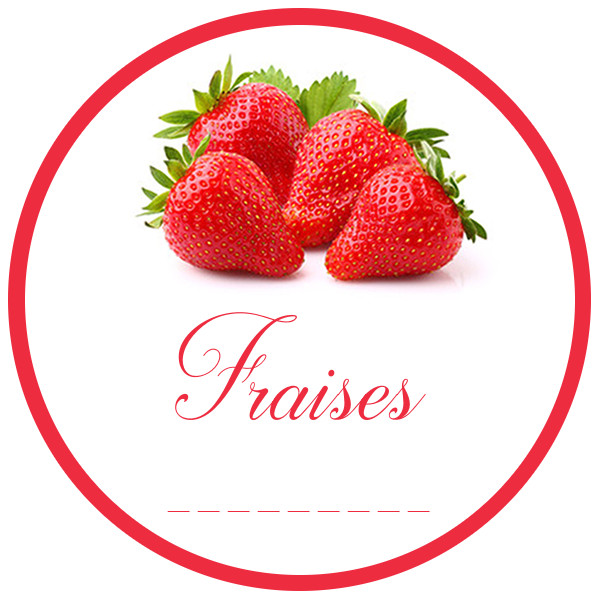 Étiquettes confitures fraises - Impression étiquettes en rouleau